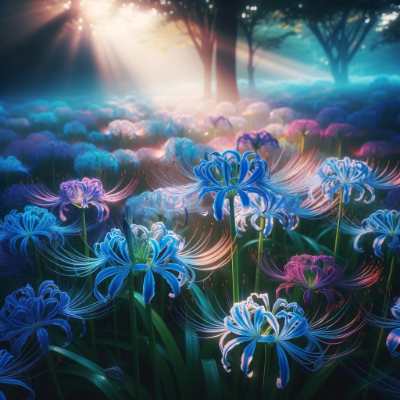 electric blue spider lily