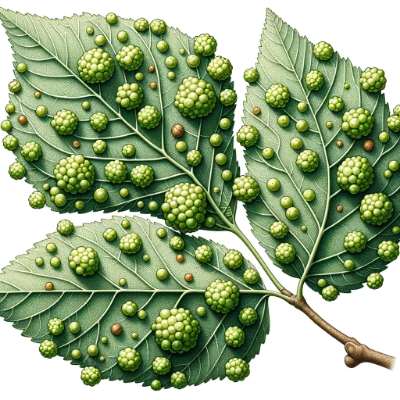leaf galls on a Hackberry tree