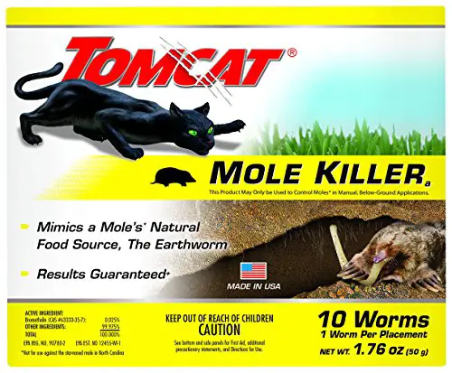 Tomcat Mole Killer, Mimics Natural Food Source, Poison Kills in a Single Feeding, 10 Worms