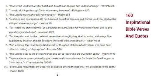 160 Inspirational Bible Verses And Quotes
