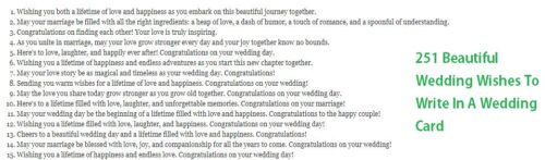 251 Beautiful Wedding Wishes To Write In A Wedding Card