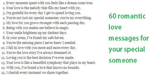 60 romantic love messages for your special someone