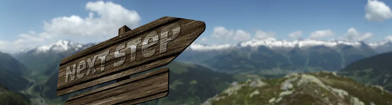 signpost waypoint step nearest task step by step mountain wood grain board sign direction right ways marking label nature arrow heaven clouds handcraft