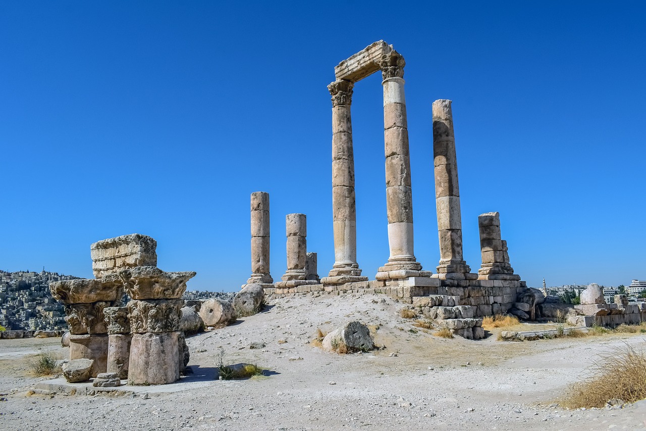 temple of hercules historic site roman temple pillars amman citadel ancient historic travel tourism pillars pillars pillars ancient ancient ancient ancient ancient