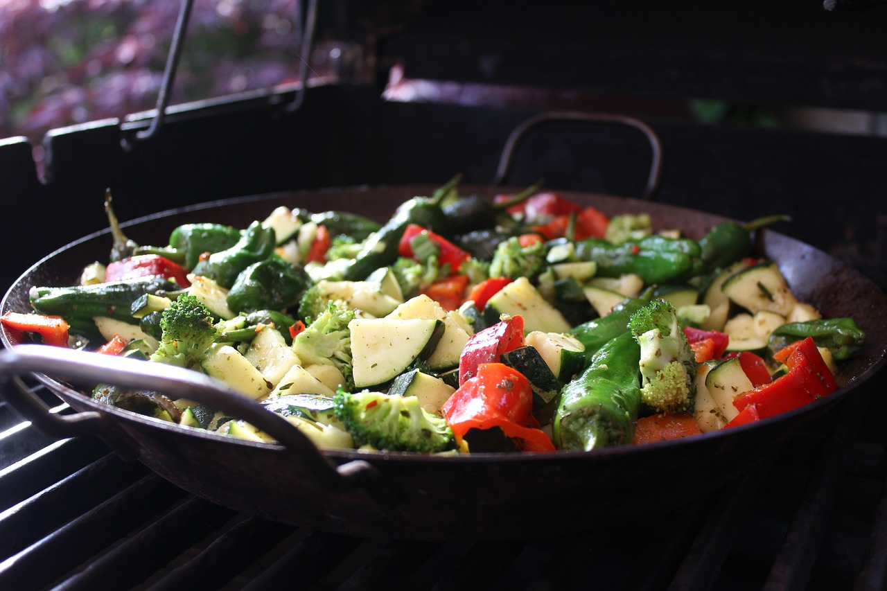 vegetable pan grilled vegetables cooking healthy zucchini broccoli paprika grilling nourishment cooking cooking cooking healthy healthy healthy healthy healthy zucchini