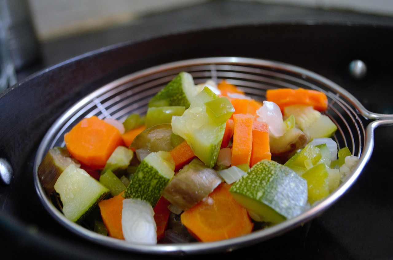 boiled vegetables blanch chopped veggies sieve cooking blanch blanch veggies veggies veggies veggies veggies