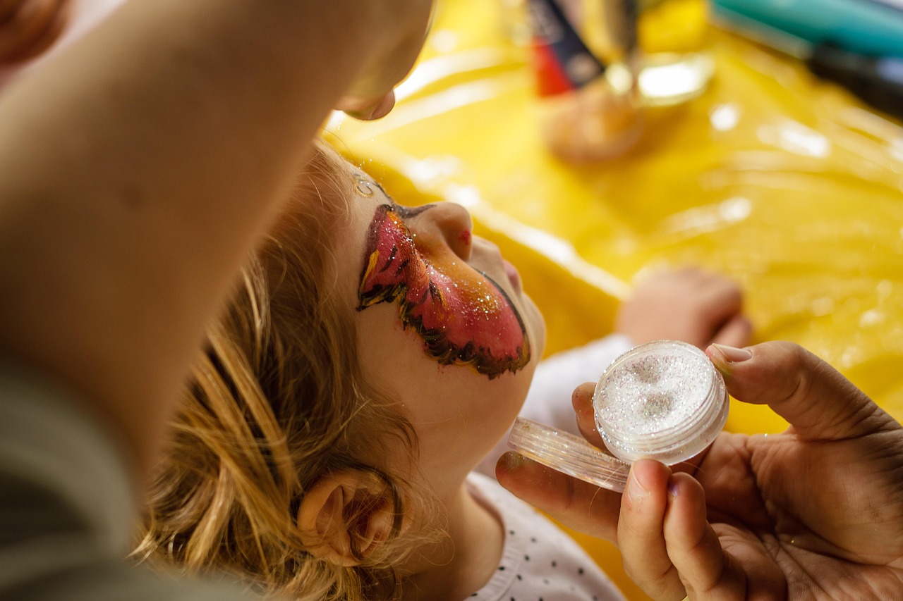face painting child make up face fun pleasure butterfly glitter motive face painting face painting face painting face painting face painting make up