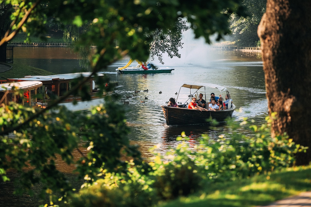 river boat bridge canal fall lake nature leisure outdoors park travel