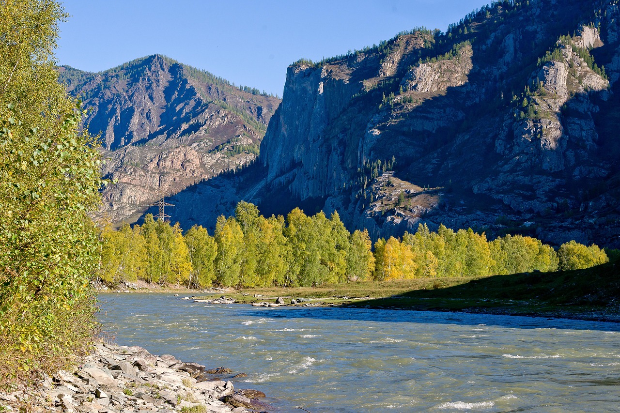 mountains river nature outdoors birch travel exploration