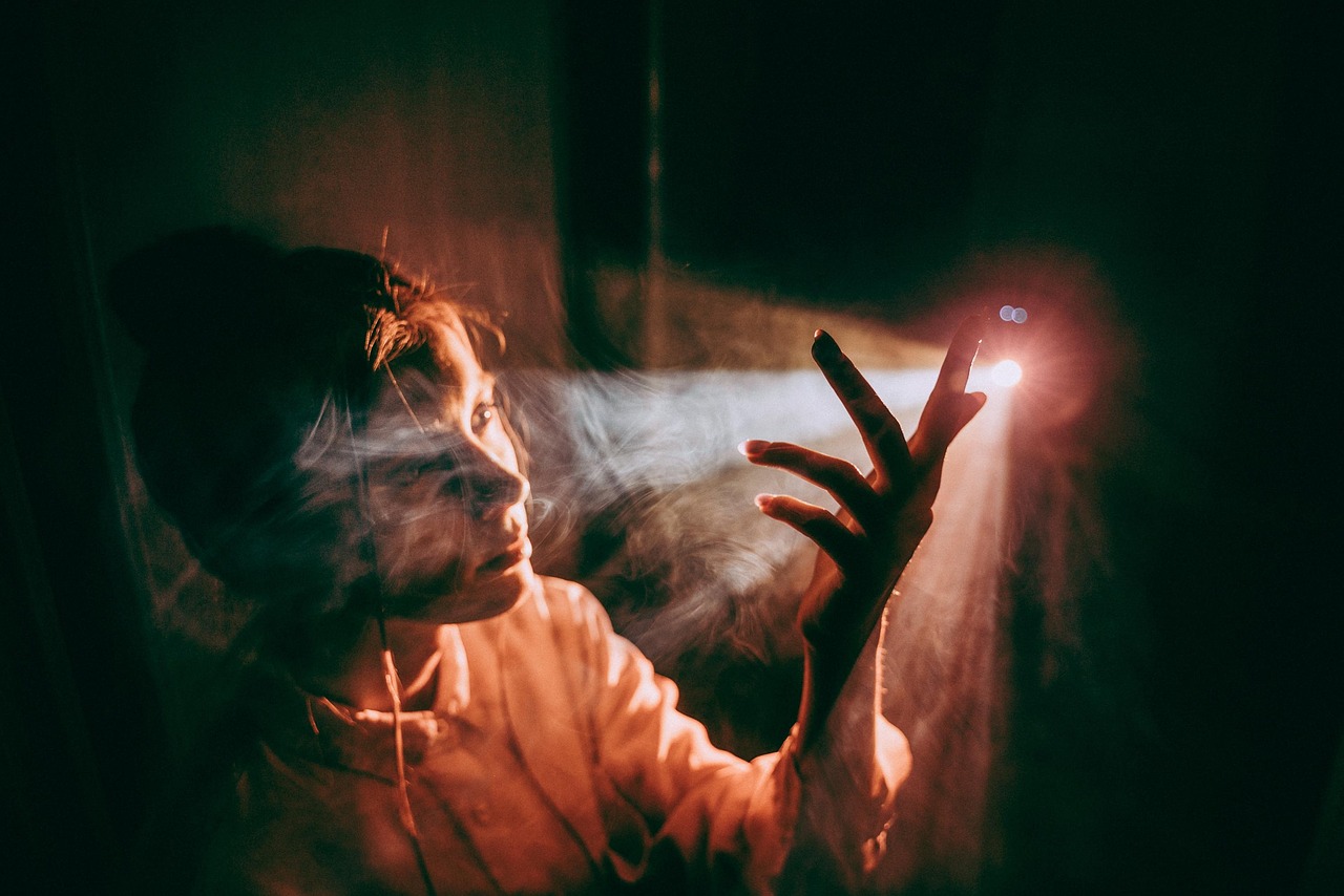 woman portrait light projector smoke shadow woman light projector projector smoke shadow shadow shadow shadow shadow