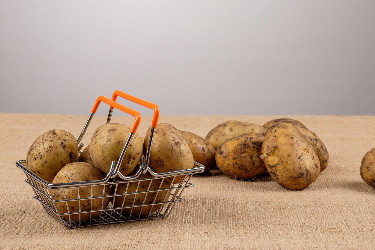 autumn basket cloth crop dirt food potatoes raw store vegetables