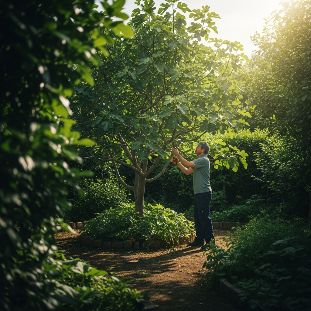 Pruning Fig Trees for Balanced Growth in Small Gardens