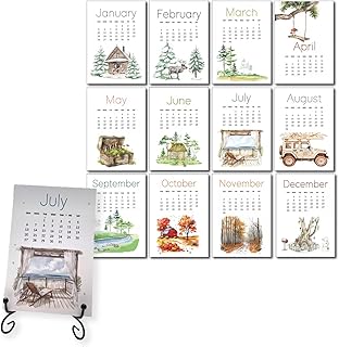 2025 Plantable Seed Calendar 12 Month Eco Seed Paper Calendar With Stand Green Living Gift Sustainable Monthly Planner Grow Flowers