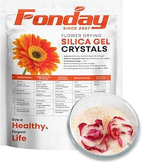 2LBS Fonday Silica Gel Flower Drying Crystals for Wedding Bouquet Preservation Color Indicating Reusable Bead Size Less Than 1mm
