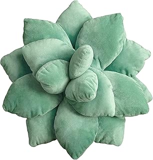 3D Succulents Cactus Pillow, Cute Succulents, for Garden or Green Lovers Baby Green Plant Throw Pillows for Bedroom Room Home Decoration Novelty Plush Cushion