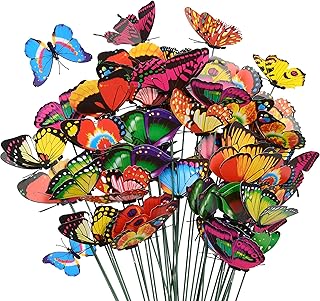 40 Pcs Decorative Butterfly Garden Stakes, 11.4 inch Waterproof Butterfly Picks for Flower Bouquet Arrangements, Colorful Plant Stick Kit Decorations for Patio Yard Pot (Multicolor)