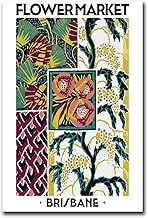 AnenaXean Canvas Painting Wall Mural Print Flower Market Brisbane Eugene Seguy Vintage Botanical Art Print Modern Home and Bedroom Decoration 16x24inch
