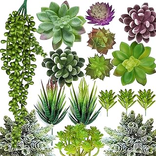Anoak Artificial Succulent Plants - 16 Pcs Set Faux Succulents Unpotted Fake Succulent Plants, Premium Crafting DIY Floral Decor for Home Garden Office Party (High Realistic)