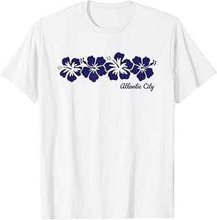 Atlantic City New Jersey Hibiscus Flower Vacation Souvenir T-Shirt