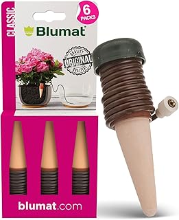 Blumat Classic Self-Watering Stakes - Automatic Drip Irrigation System for Indoor Plant Watering & Outdoor - Water Drip Solution for Potted Plants - Slow Release Stakes, 3 Pack, wo Adapter