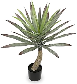 Briful Large Agave Plants Artificial 27.5in Tall Fake Potted Agave Plant Indoor Faux Succulent Tropical Plants for Home Office Room Balcony Garden Outdoor Decor