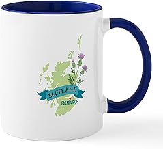 CafePress Scotland Country Map Thistle Flower Edinburgh Cap 11 oz (325 ml) Ceramic Coffee Mug