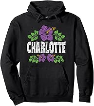Charlotte Flowers Distressed Color Print Pullover Hoodie