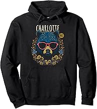 Charlotte NC Fun Bear Wearing Glasses Flowers Design Pullover Hoodie