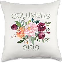 Columbus Ohio Floral Rose Lovers Bouquet Souvenir Gardeners Throw Pillow
