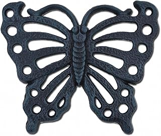 Decorative Butterfly Stepping Stone Verdigris Cast Iron Flagstone 11" Wide