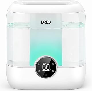 Dreo 6L Top Fill Humidifiers for Bedroom, 60H Runtime 28 dB Quiet Supersized Cool Mist Air Humidifiers for Large Room, Baby Nursery, Plant, Indoor, Night Light, Easy to Clean, Precise Humidity Control