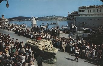 Easter Parade Flower Floats & Ship Hamilton, Bermuda Original Vintage Postcard