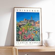 Edinburgh Flower Market Poster Print - Scottish Floral Botanical Wall Art Decor