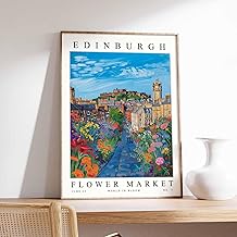 Edinburgh Flower Market Poster Print | Scottish Floral Wall Art Decor | Botanical Scotland Travel Inspired Art