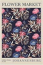 ELNEIT Flower Market Poster S2, Botanical Wall Art, Flower Wall Art, Office Poster, Home Décor (Johannesburg, 24" x 36" Unframed)