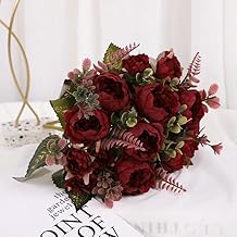 FUANGUI 1 Bundle Artificial Austin Rose Flowers Rose Faux Flower for Outdoor, Artificial Fake Plants Flowers for Wedding Party Bouquet Home Indoor Garden Porch Patio Decor