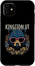 iPhone 11 Kingston Utah USA Bear Wearing Sunglasses and Flowers Design Case