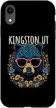 iPhone XR Kingston Utah USA Bear Wearing Sunglasses and Flowers Design Case