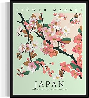 Japan Flower Market Art Print Poster, Wall Art Floral Painting Botanical Decor for Bedroom, Kitchen, Bathroom Livingroom Decoration 82B (Japan, 8 x 10 inches, Unframed)
