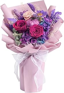 lovenfold Flowers for Delivery,Preserved Flowers Bouquets,Purple Rose Bouquets That Last 1-3 Years,Birthday Flowers Gifts for Women Mom Grandma Wife Friends