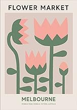 Loyience Melbourne Flower Market Print, Abstract Flower Market Poster, Abstract Flower Painting, Melbourne Print, Australia Travel Wall Art. Dining Room Wall Decor Ideas, Art Deco Frameless 12x16inch