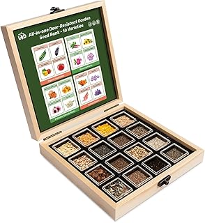 Lush&Dew Deer-Resistant Heirloom Seed Bank, Gardening Gifts for Women Men, 16 Varieties of Non-GMO Seeds for Planting Perennials Annuals Flowers, Pollinator Friendly Garden (USDA Zone 3-10)