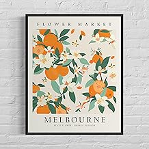 Melbourne Florida Flower Market Art Print Melbourne Flower Orange Blossom Wall Art Botanical Pastel Artwork Unframed 58