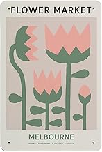 Melbourne Flower Market Print, Abstract Flower Market tin Sign, Abstract Flower Painting, Melbourne Print,Retro Style, Farmhouse Decoration, Home, bar, Garage, tin Sign 8x12 inches