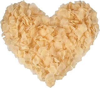 Nine to Nine Pack of 1000 Rose Petals, Artificial Flowers for Decoration Wedding Party (Champagne)