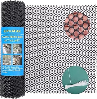 Pet Proof Barrier Net, Black Plastic Chicken Wire Mesh Fencing 15.7IN x 6.56FT, Balcony Cat Safety Net & Garden Snake Barrier, Heavy Duty Protection for Chicken Coops, Rabbit Hutches, Dog Kennels