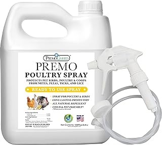 Premo Guard Poultry Spray - 128 oz - Kill Scaly Leg, Mites, Fleas, Lice, & Other Pest on Chickens and in Coops - Natural Plant Based Oils for Control, & Prevention - Family Safe with No Egg Withdrawl