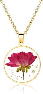 Pressed Flower Necklace Gift for Women | Personalized Handmade Necklaces | Birth Flower Necklace