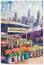 TREKAGF Johannesburg South Africa Flower Poster Canvas Poster Bedroom Decor Landscape Office Room Decor Gift 24x36inch(60x90cm)