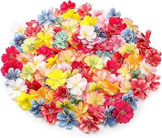 WILLBOND 100 Pieces Faux Flower Heads for Crafts Artificial Silk Plum Blossom Heads for Home Room Wedding Party Marriage Car Shoes Hats, 1.8 Inch (Mixed Colors)